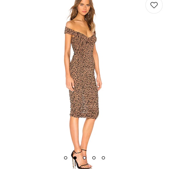 Tabitha Midi Dress in Tan Leopard - Picture 8 of 9